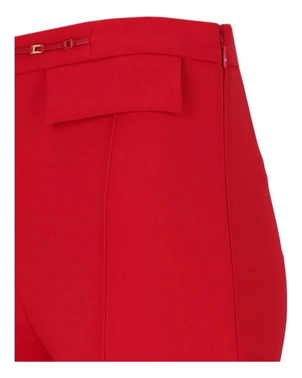 Elisabetta Franchi Red Wide Leg Trousers