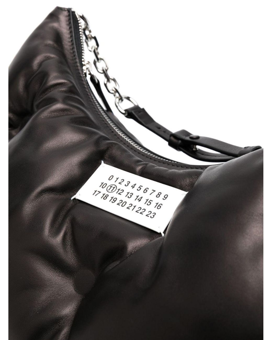 Maison Margiela Black Glam Slam Medium Leather Hobo Bag