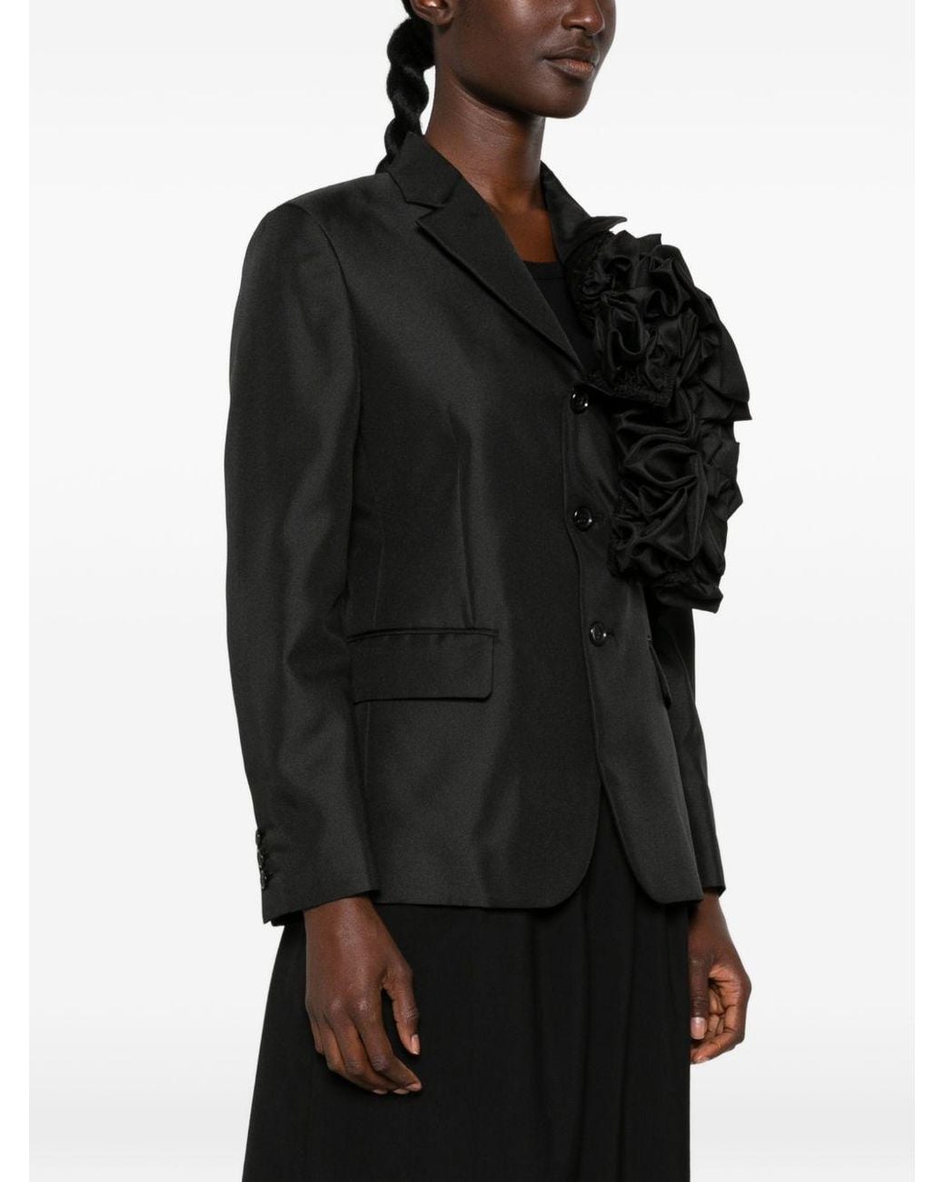 Comme des Garçons Black Rouched Single Breasted Jacket