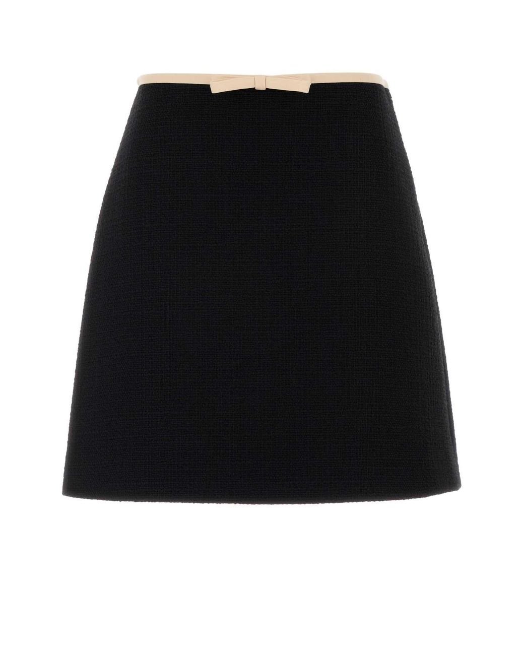 Valentino Garavani Black Tweed Mini Skirt