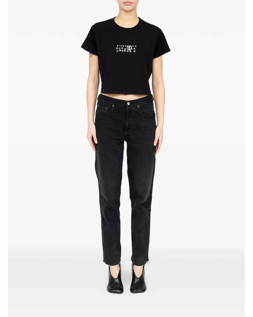 MM6 by Maison Margiela White Printed T Shirt