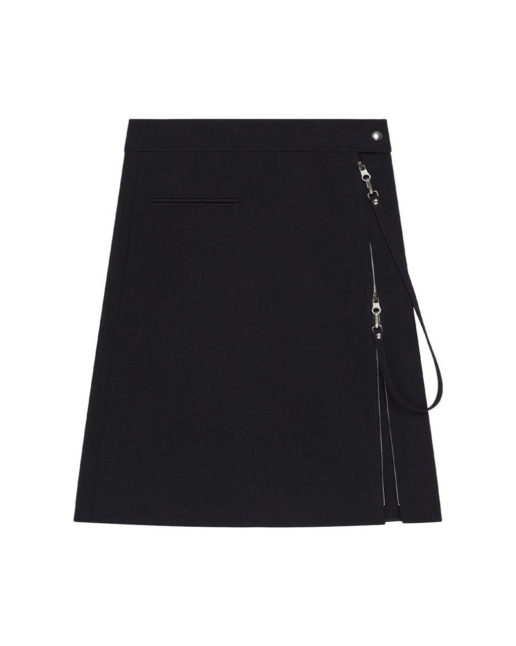 Courreges Black Midi Skirt With Zipper