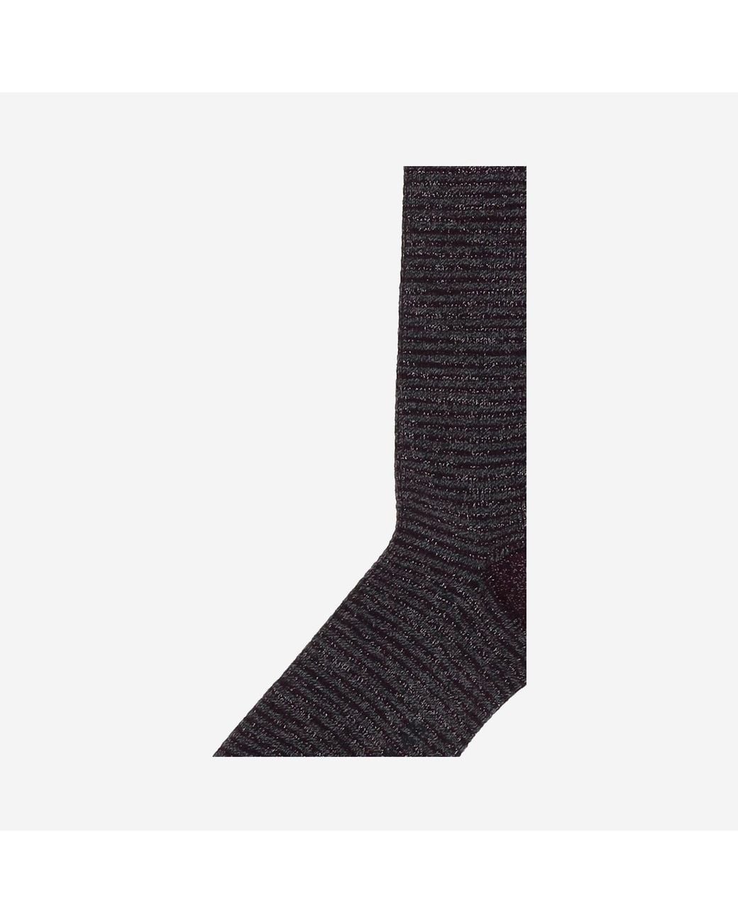 ANT45 Blue Ribbed Cotton Blend Socks With Metallic Thread