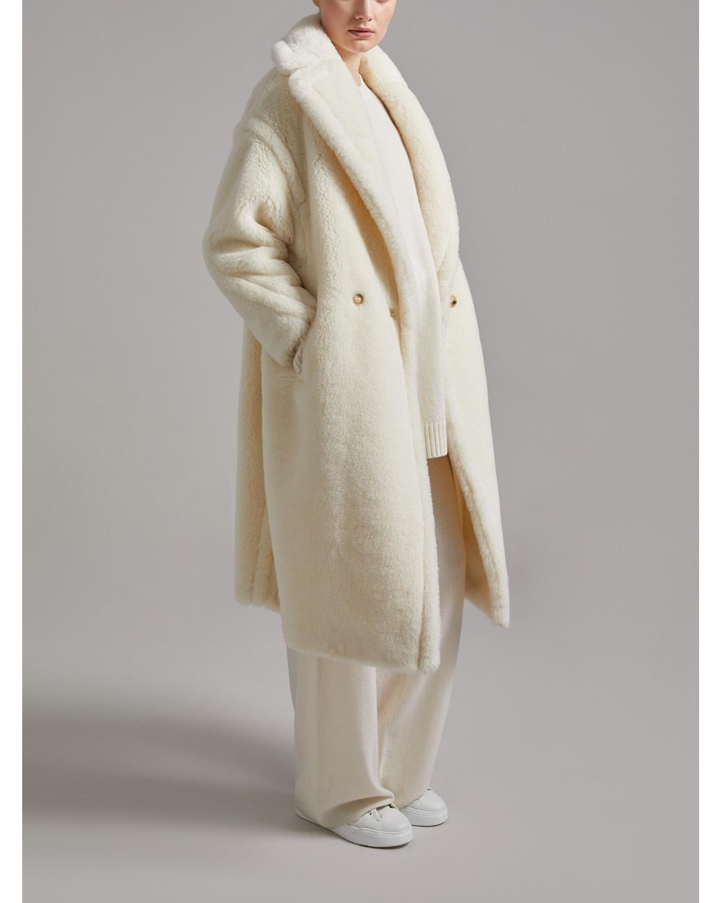 Max Mara White Ted Girl Teddy Bear Icon Coat
