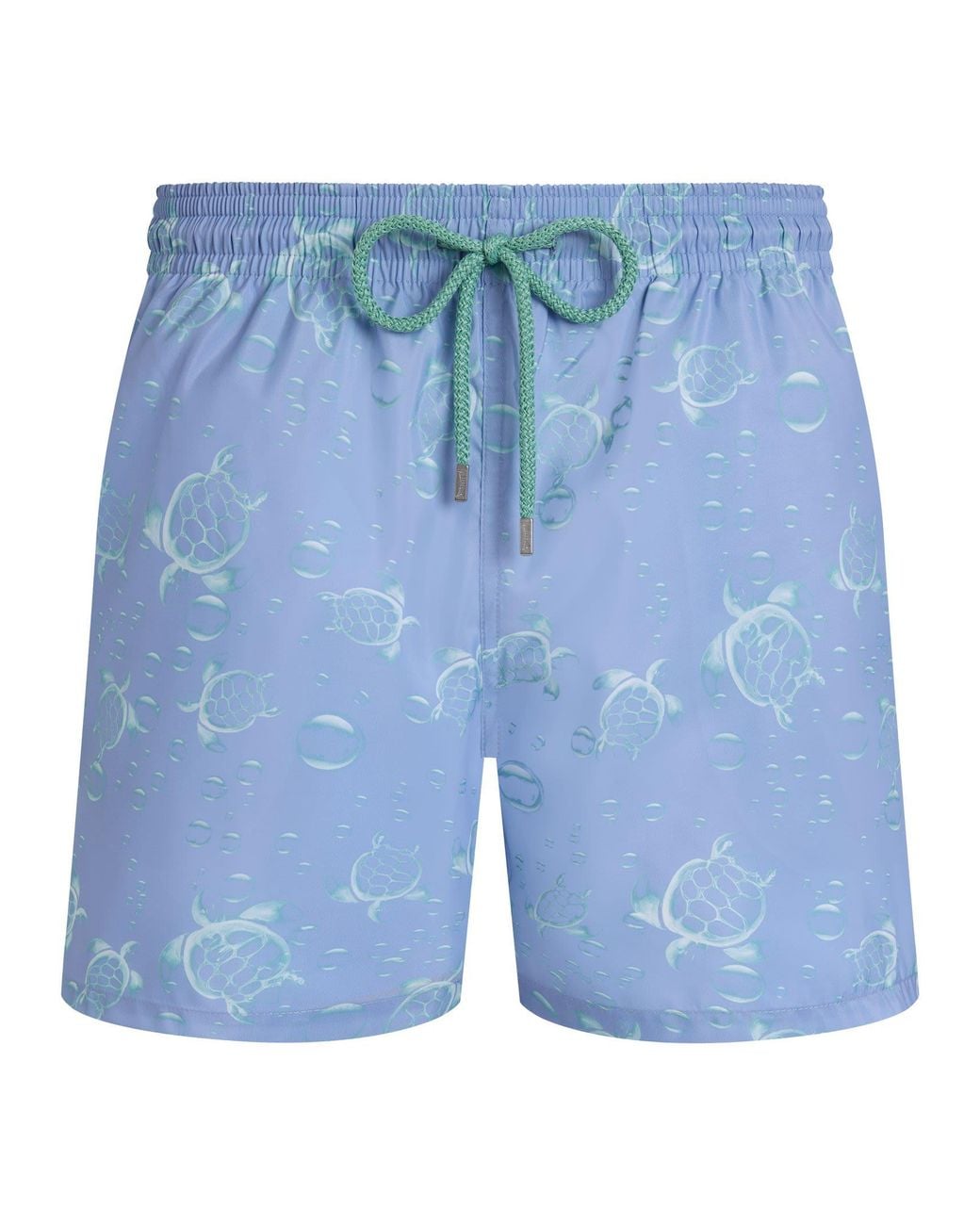 Vilebrequin Blue Swim Shorts With Turtle And Water Bubble Print And Matching Pouch for men