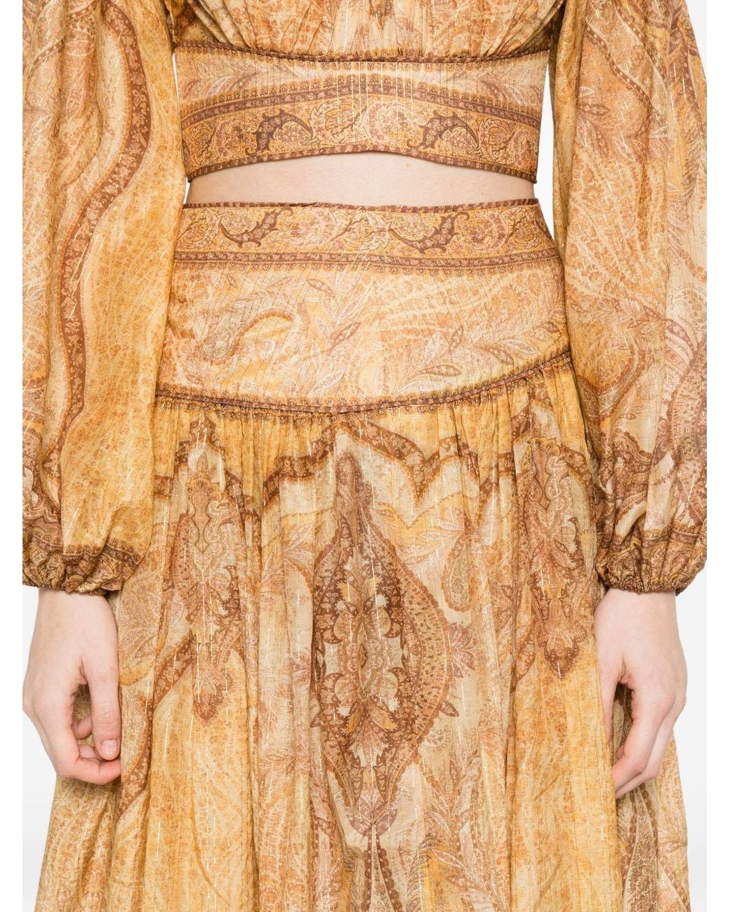 Zimmermann Natural Wanderlust Cotton And Silk Maxi Skirt