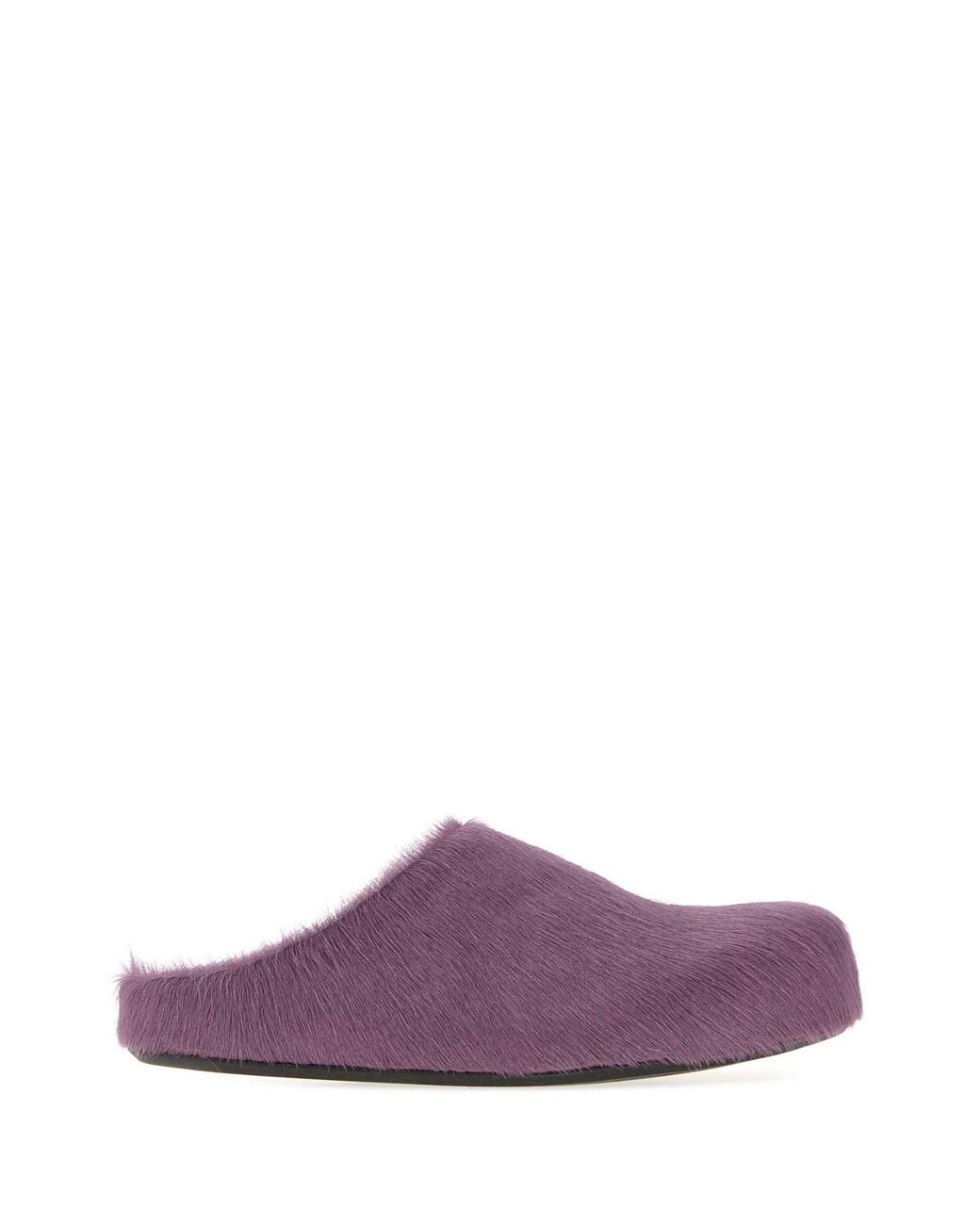 Marni Purple Calf Hair Fussbett Slippers