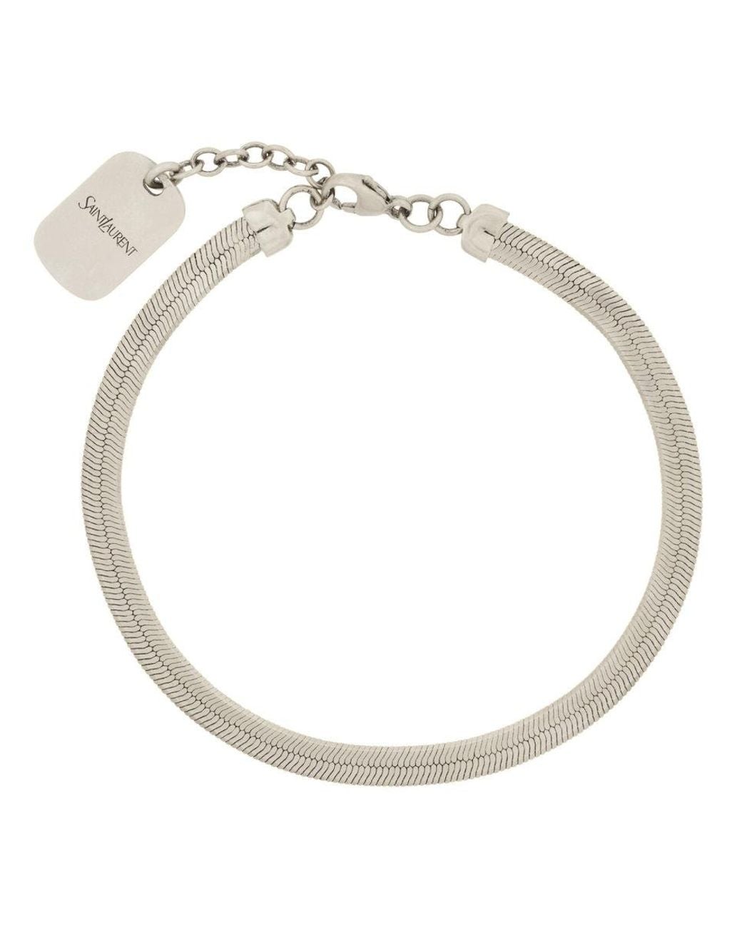 Saint Laurent White Bracciale A Catena
