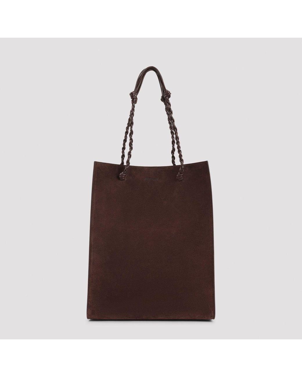 Jil Sander Brown Chocolate Plum Tangle Tote Bag