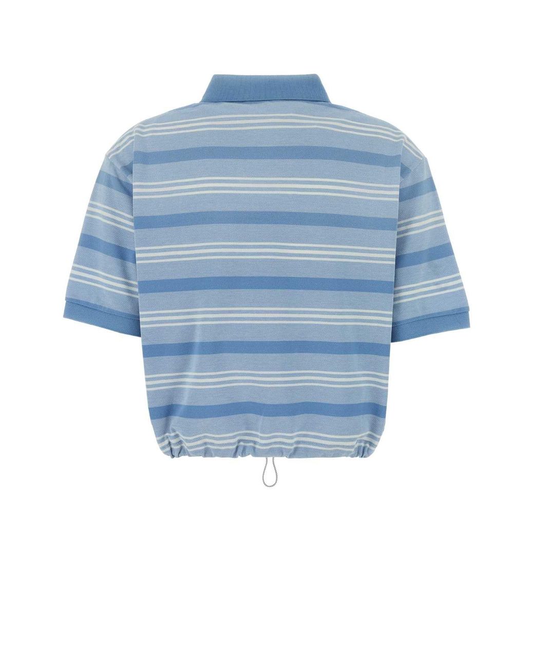 Prada Blue Solid Shirt Collar Polo