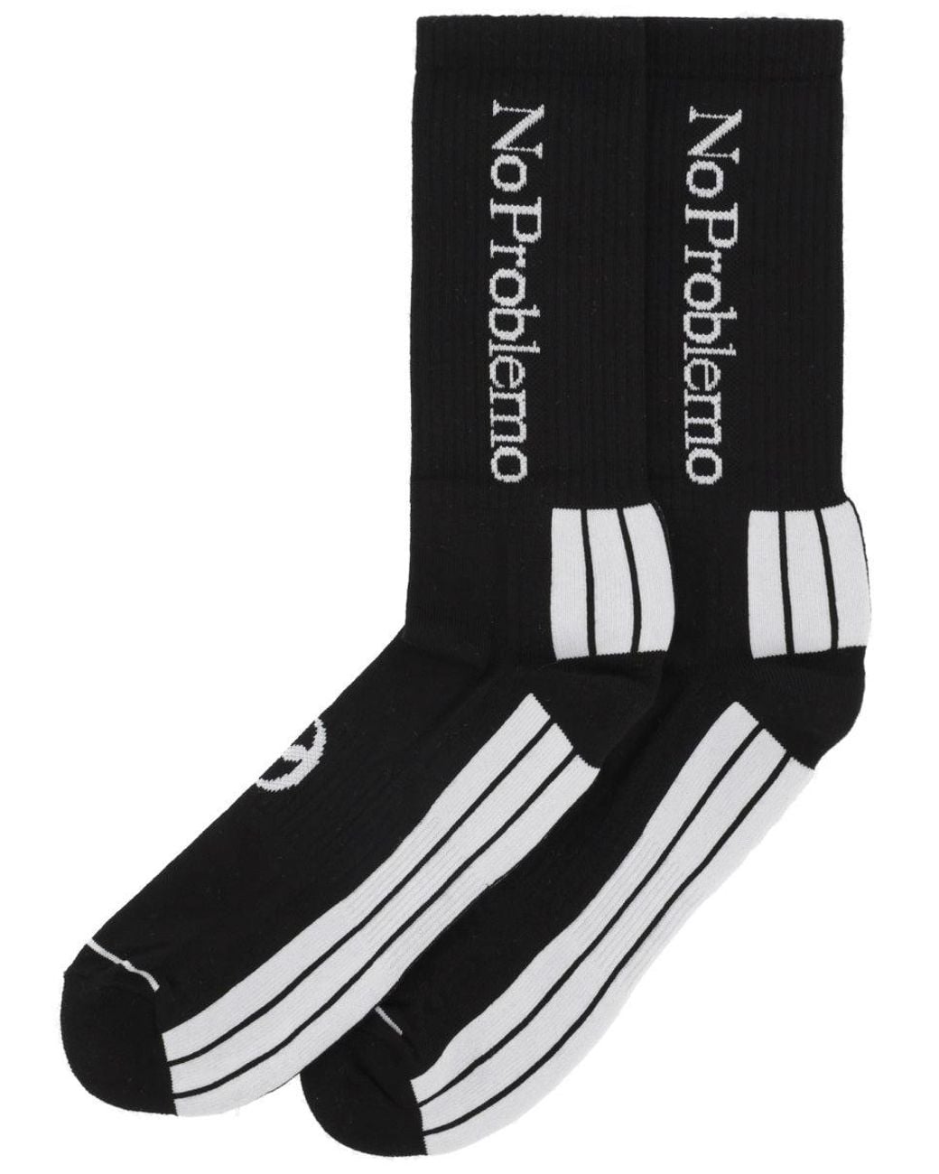 No Problemo Black Calzini Con Logo for men
