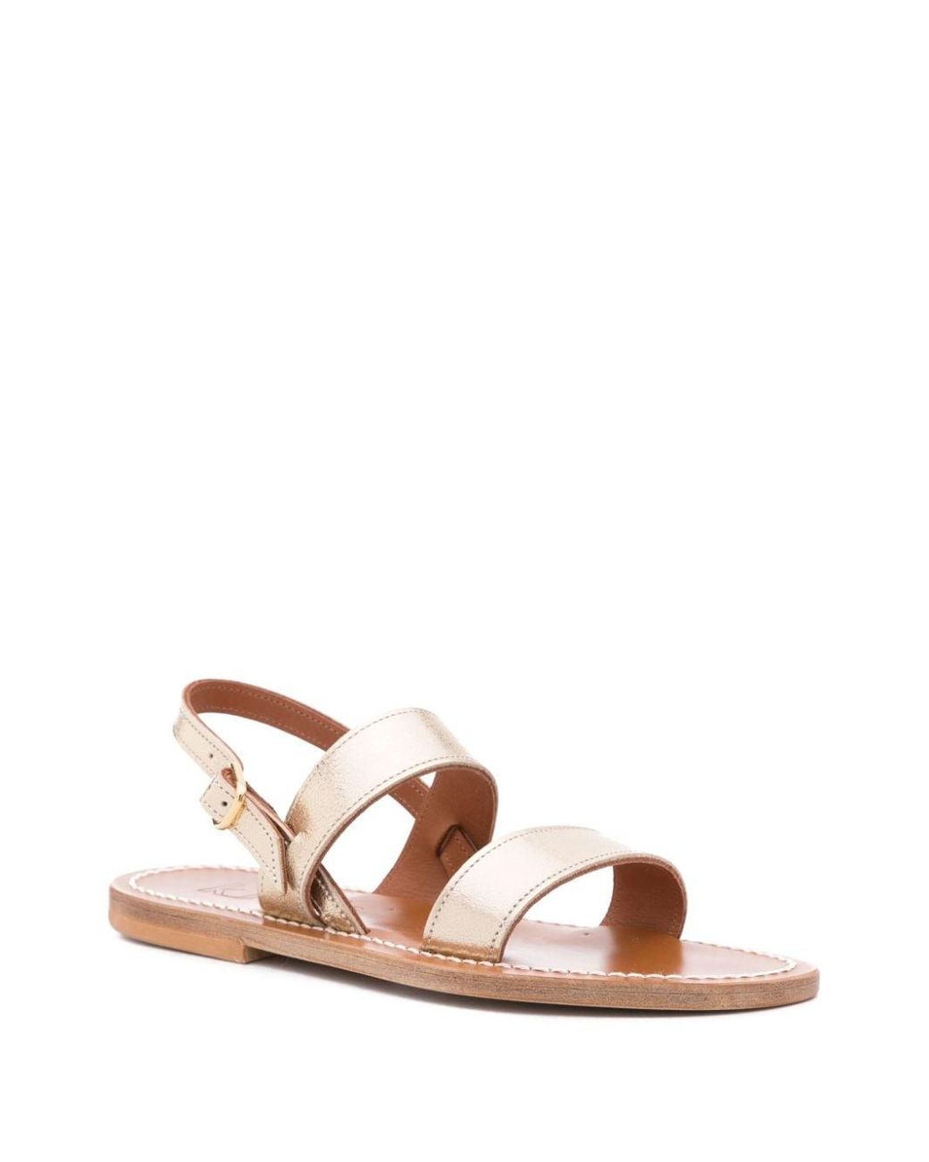 K. Jacques Natural Buckled Leather Sandals