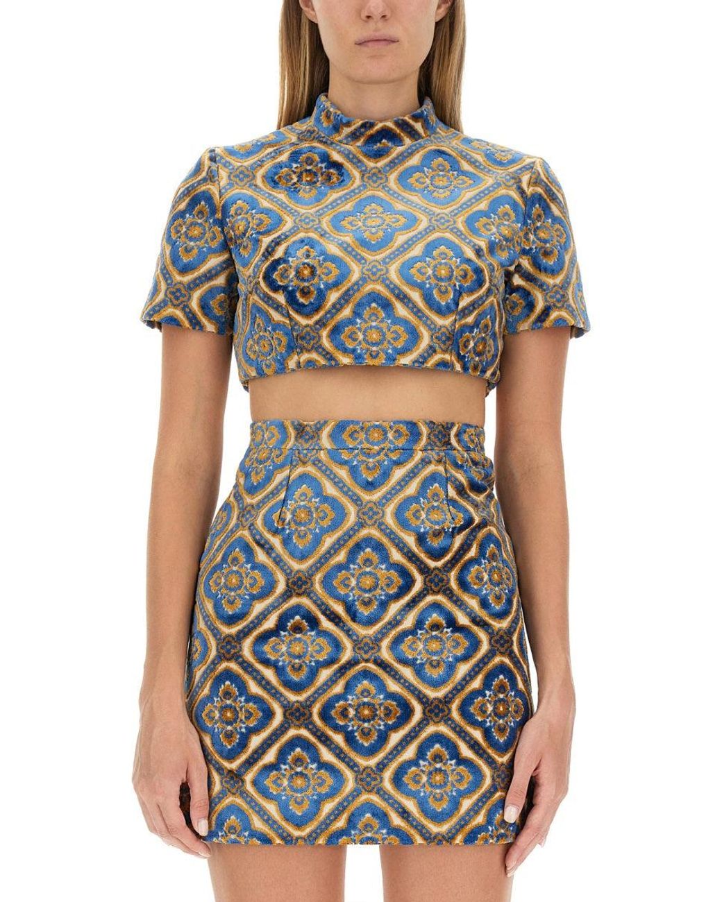 Etro Gray Cropped Mini Top For
