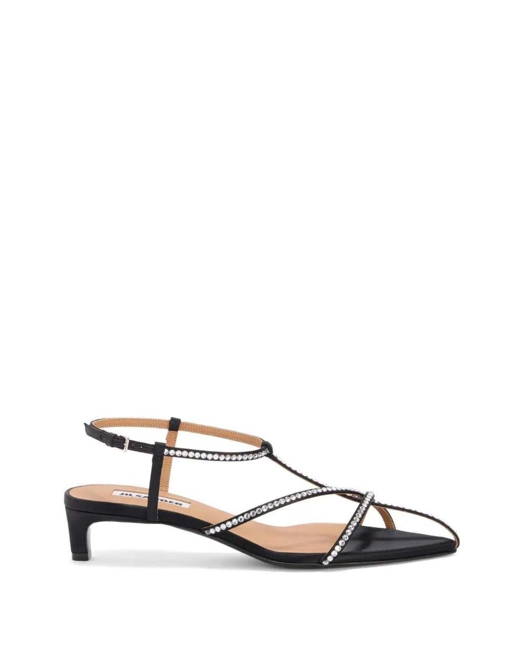 Jil Sander White Low-Heeled Cage Sandals