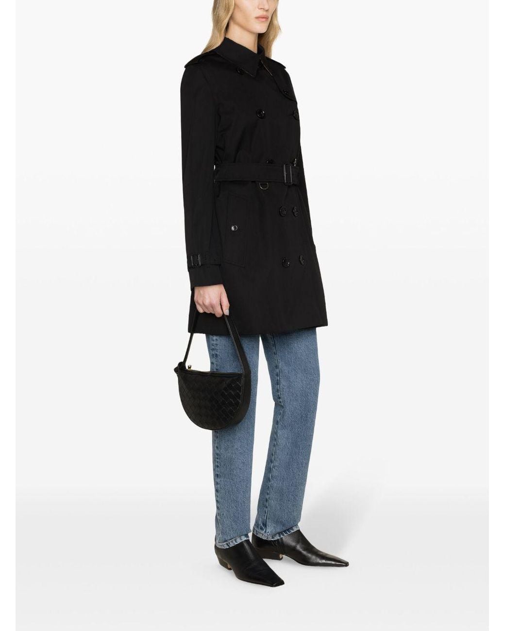Burberry Black Kensington Cotton Trench Coat