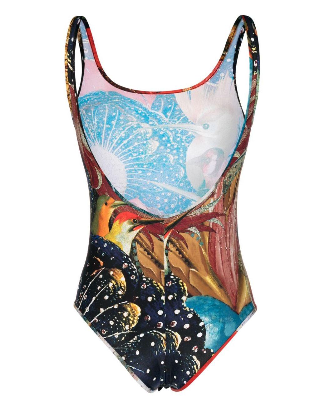 McQueen Multicolor One-Piece Printed Jersey Swimsuit