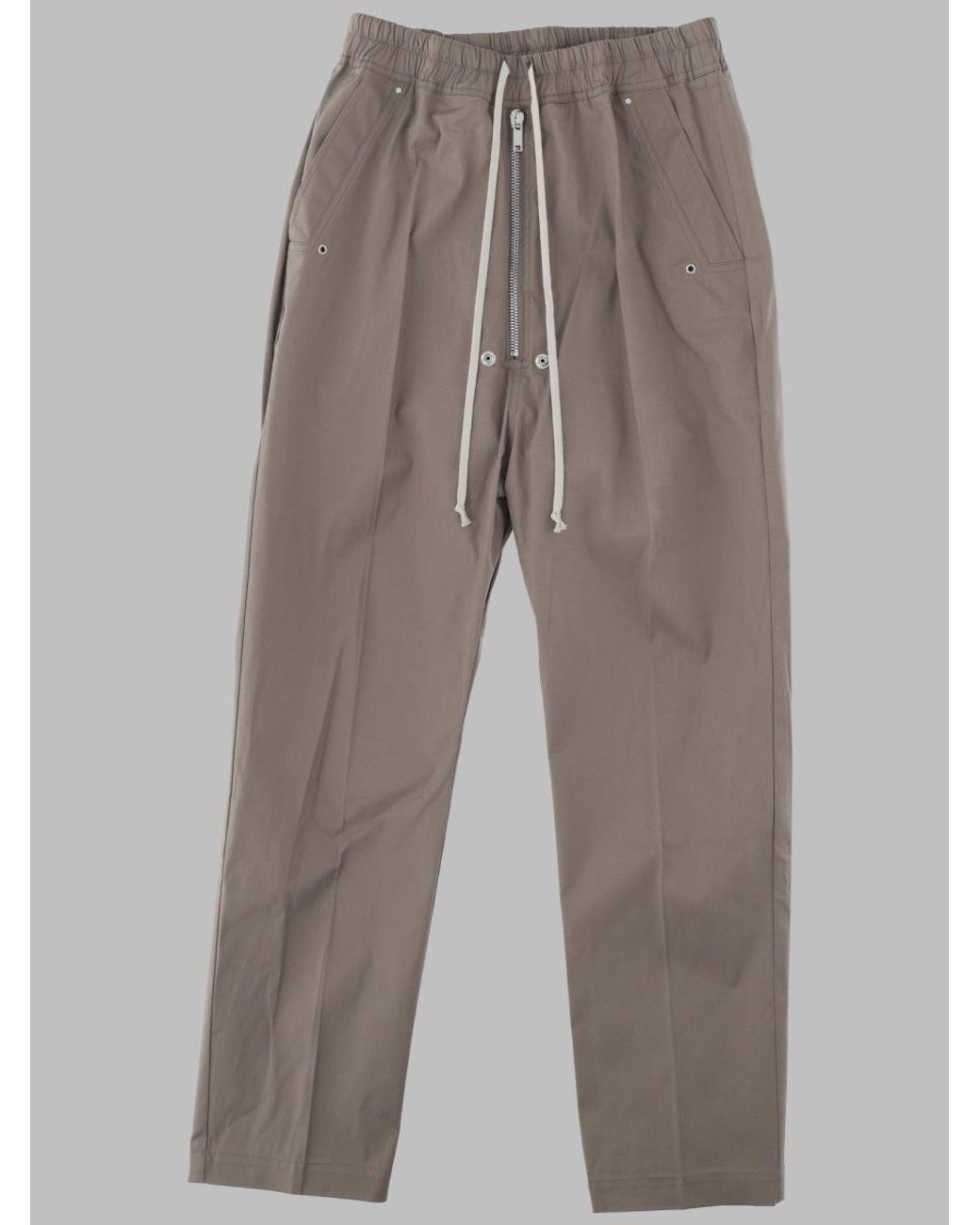 Rick Owens Gray Trousers Bela Cotton Elastane for men