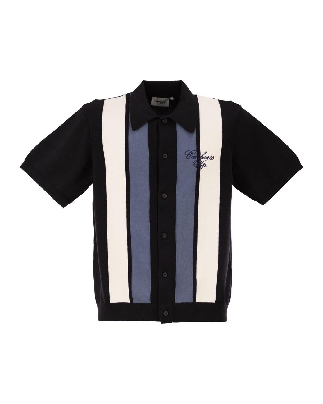 Carhartt Black Striped Shirt With Short Sleeves