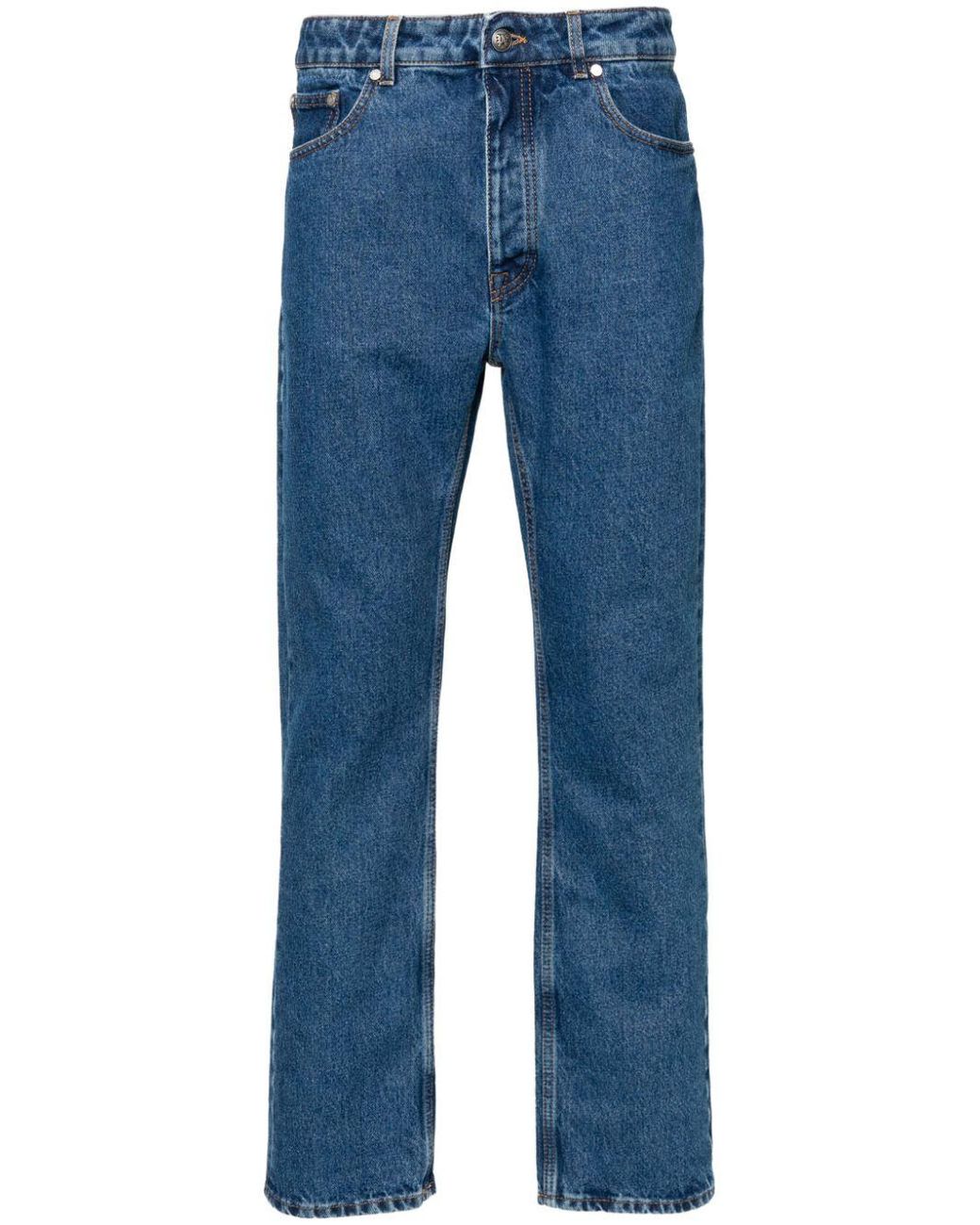 Palm Angels Blue Jeans With Monogram Embroidery for men