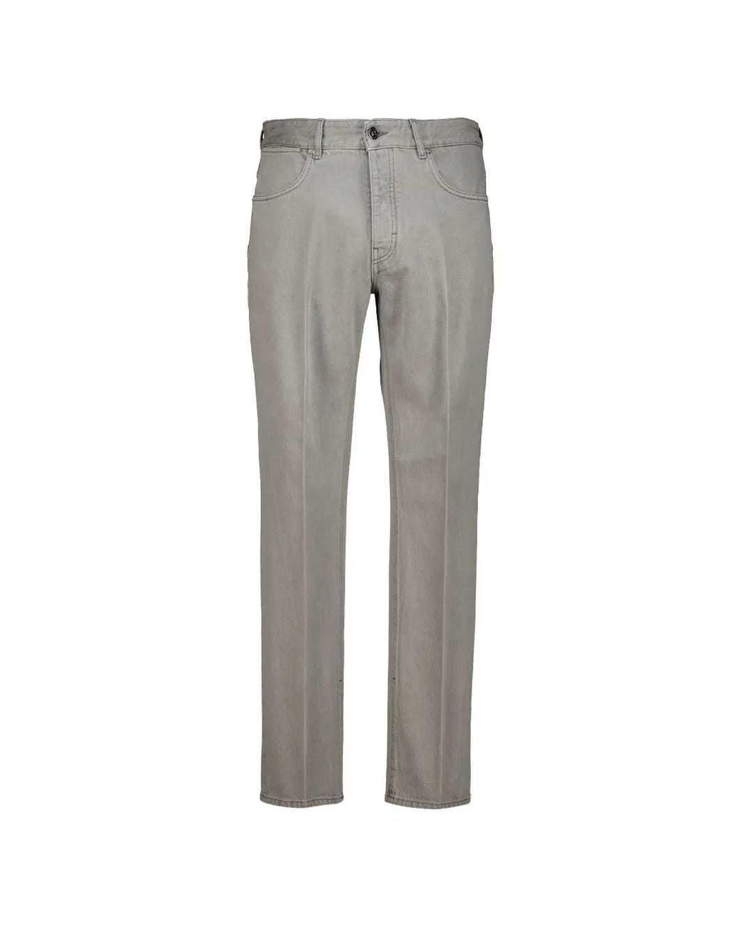 Givenchy Gray Straight-Leg Jeans With Logo