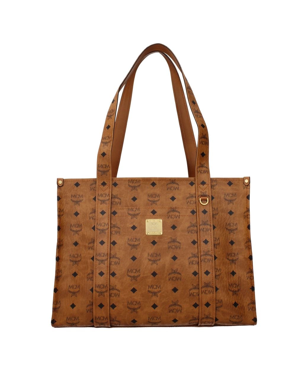 MCM Brown Shoulder Bag Fabric/Cognac
