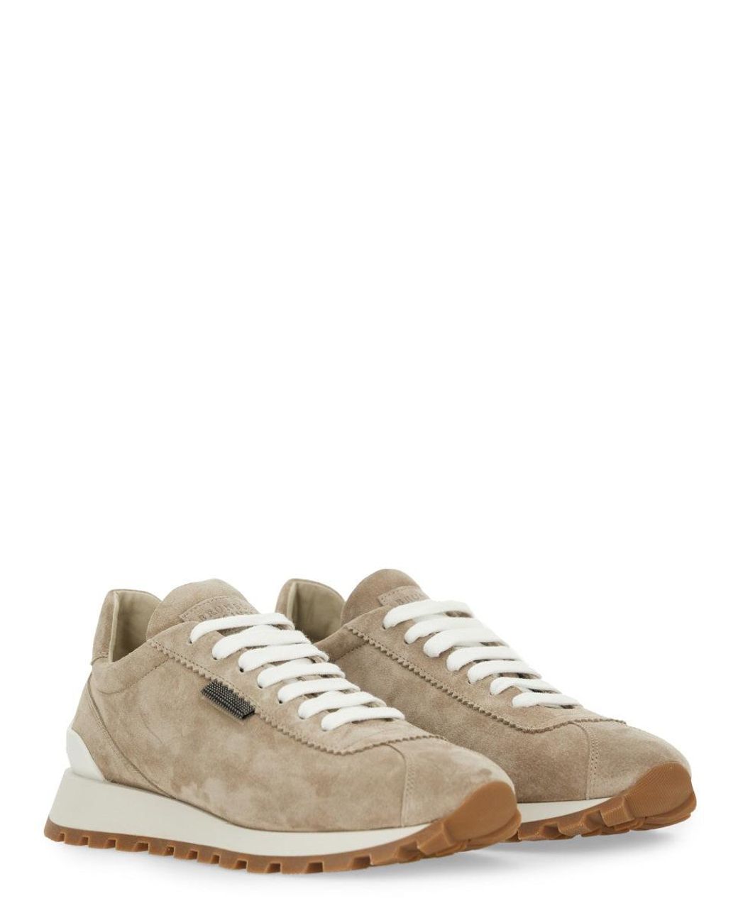 Brunello Cucinelli Natural Leather Running Sneakers
