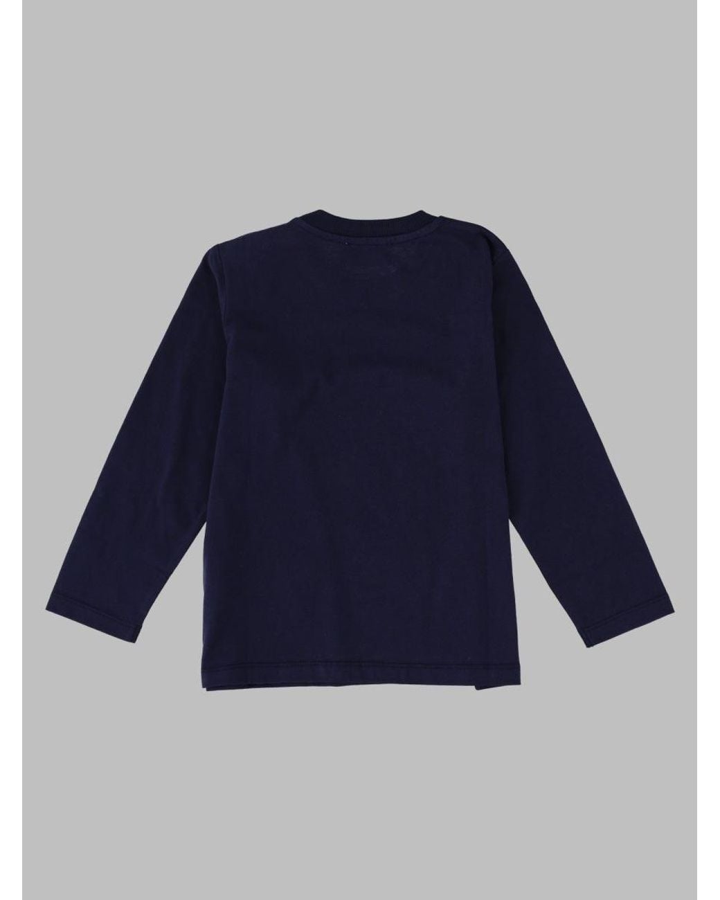 Moschino Blue T Shirt A Manica Lunga Con Ricamo Teddy Bear
