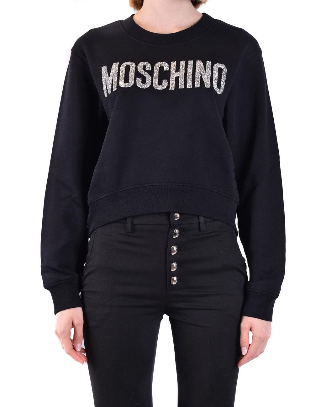 Moschino Black Face-Print Sweatshirt