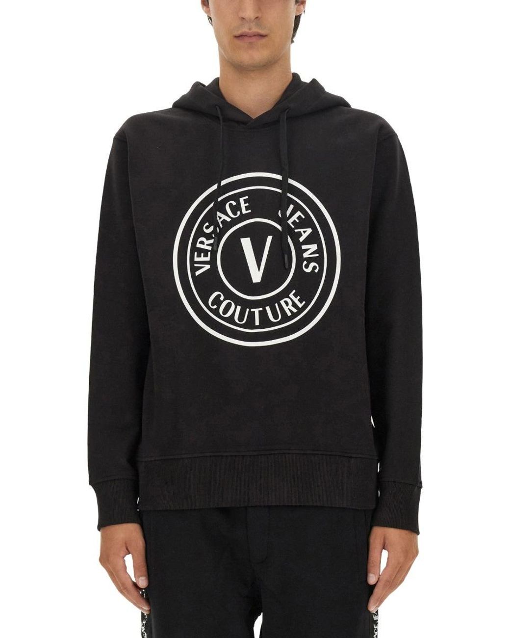 Versace Jeans Couture Black Sweatshirt With Logo for men
