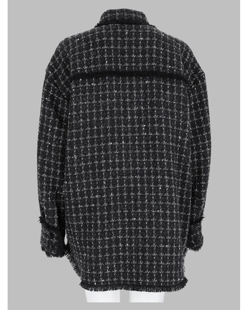 MSGM Black Inspired Wool-Blend Shirt