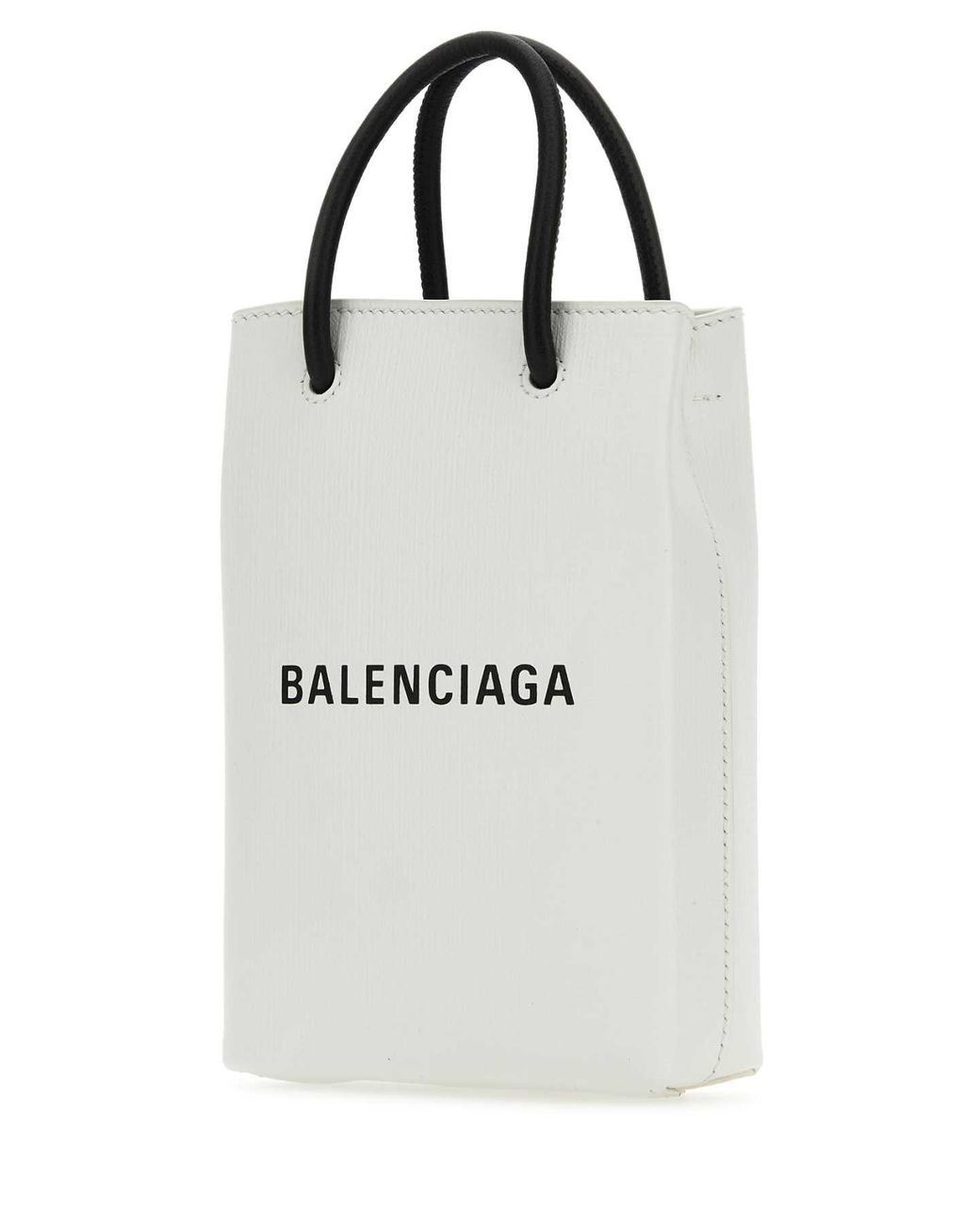 Balenciaga White Leather Phone Case for men