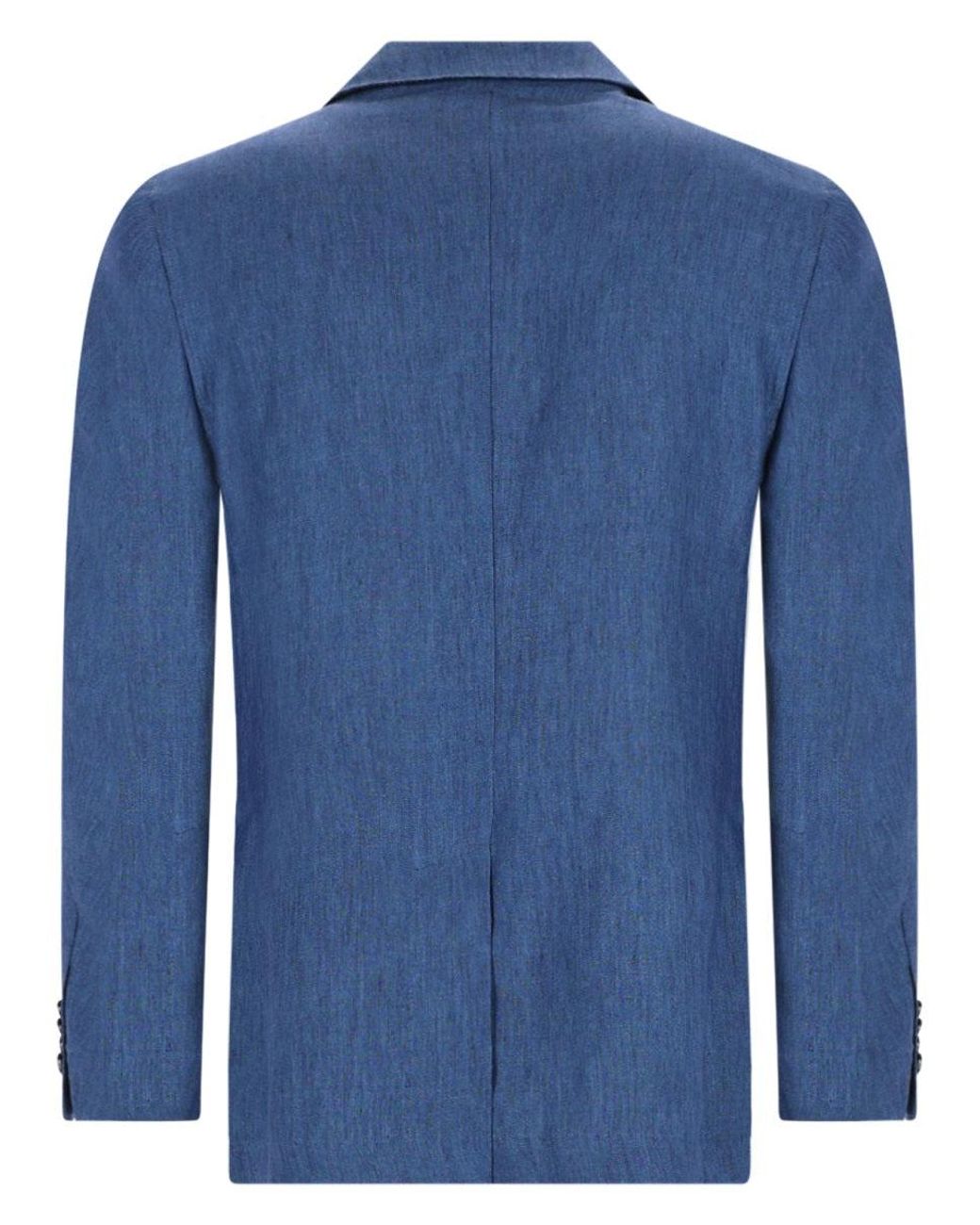 120% Lino Blue Giacca Monopetto