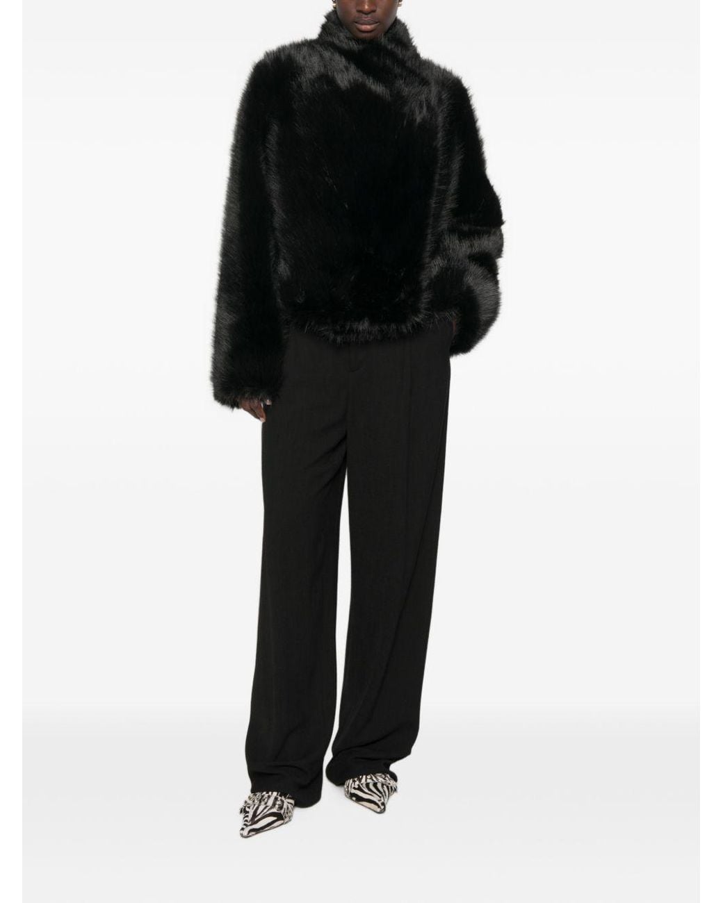 BB COUTURE Black Jackie Faux Fur Jacket