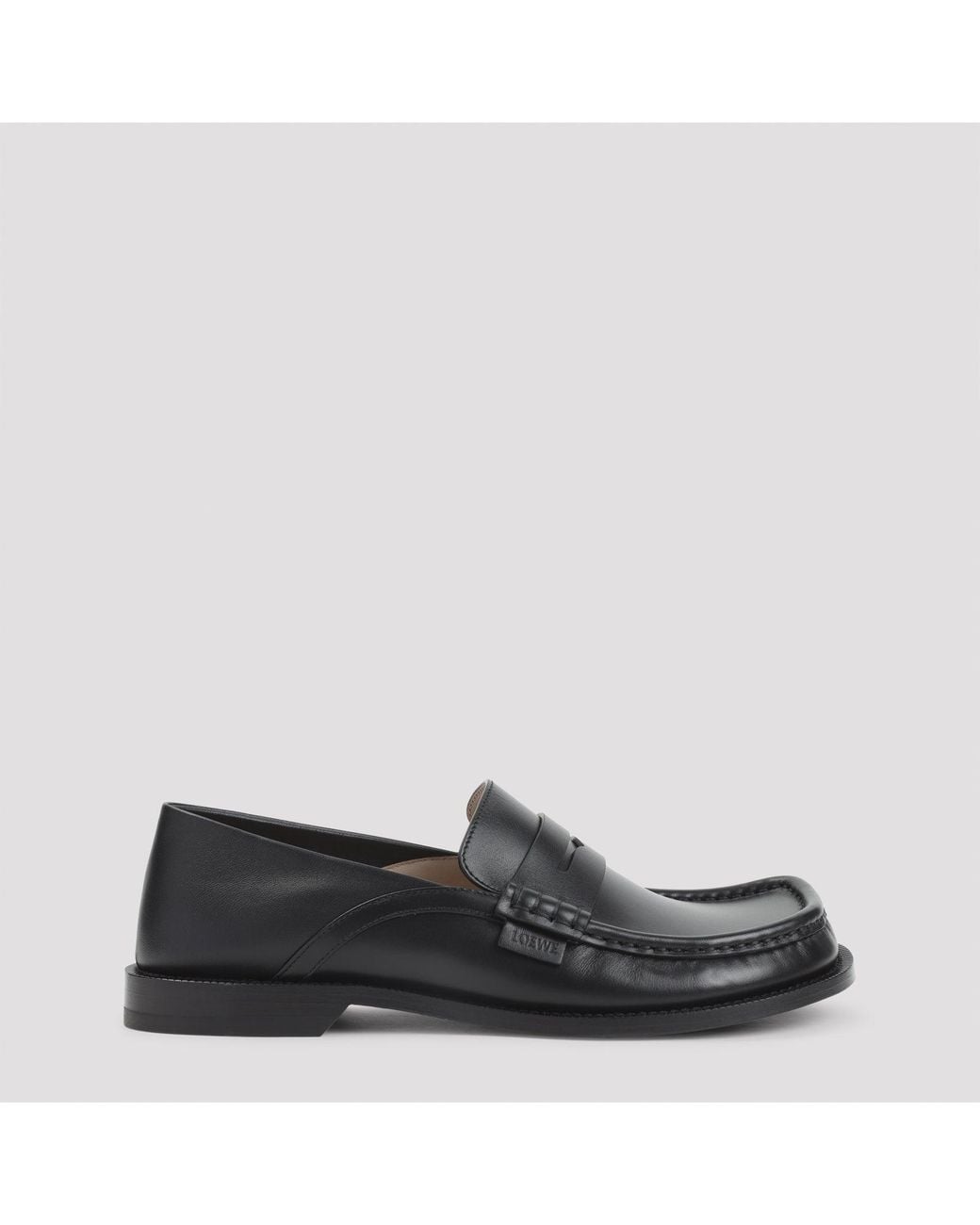 Loewe Black Campo Flap Back Loafers