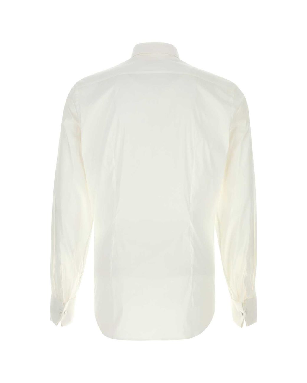 Prada White Stretch Poplin Shirt for men
