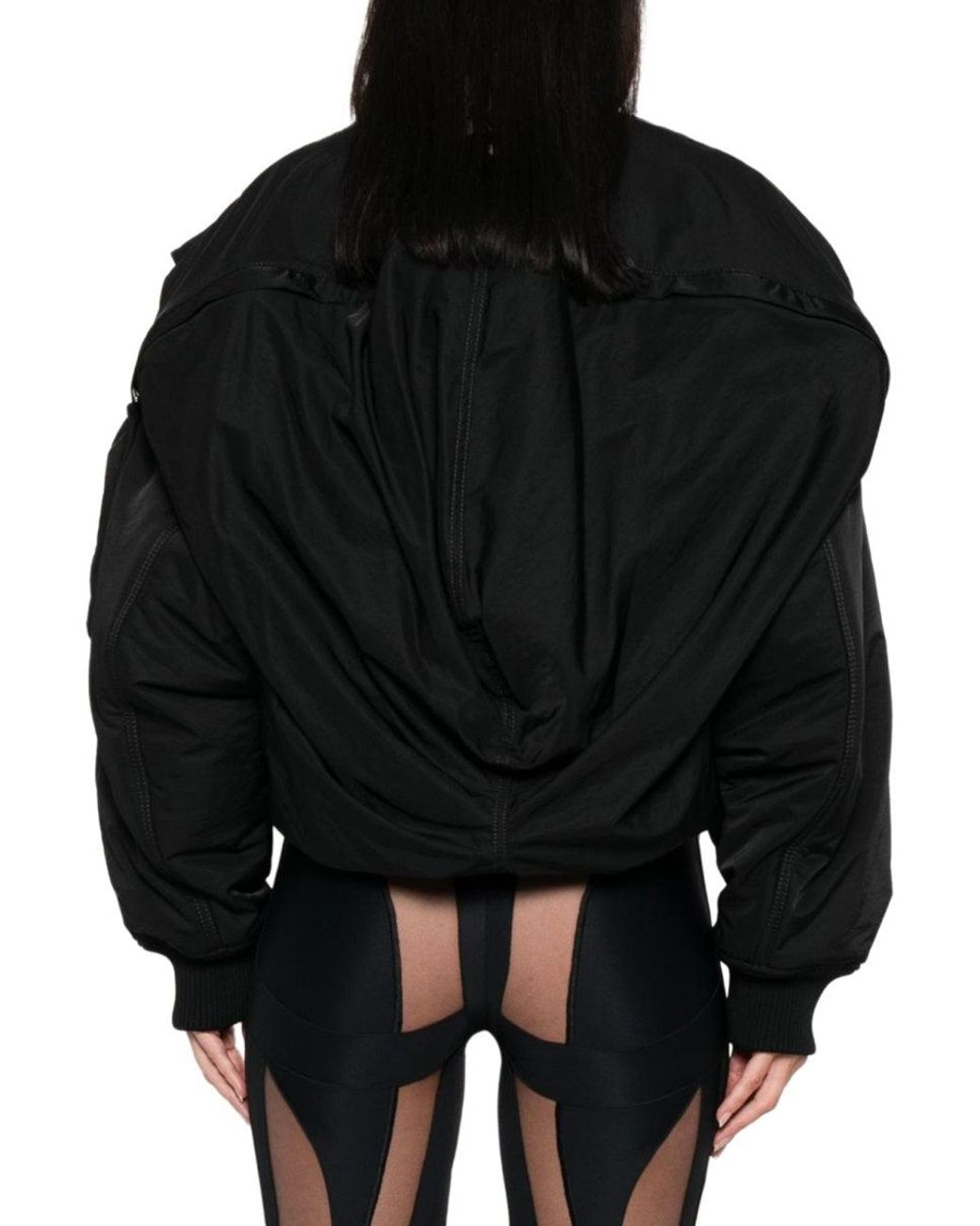 Jean Paul Gaultier Black Cropped Bomber Jacket
