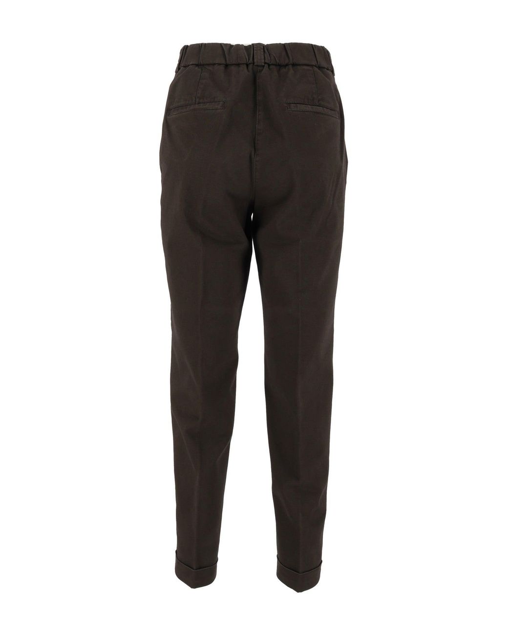 Peserico Black Tailored Tapered Cuffed Straight-Leg Pants