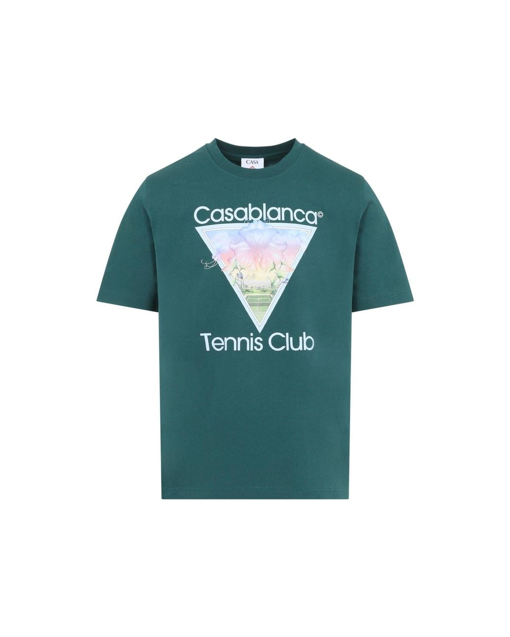 Casablanca Green Tennis Club Icon Printed Classic T Shirt