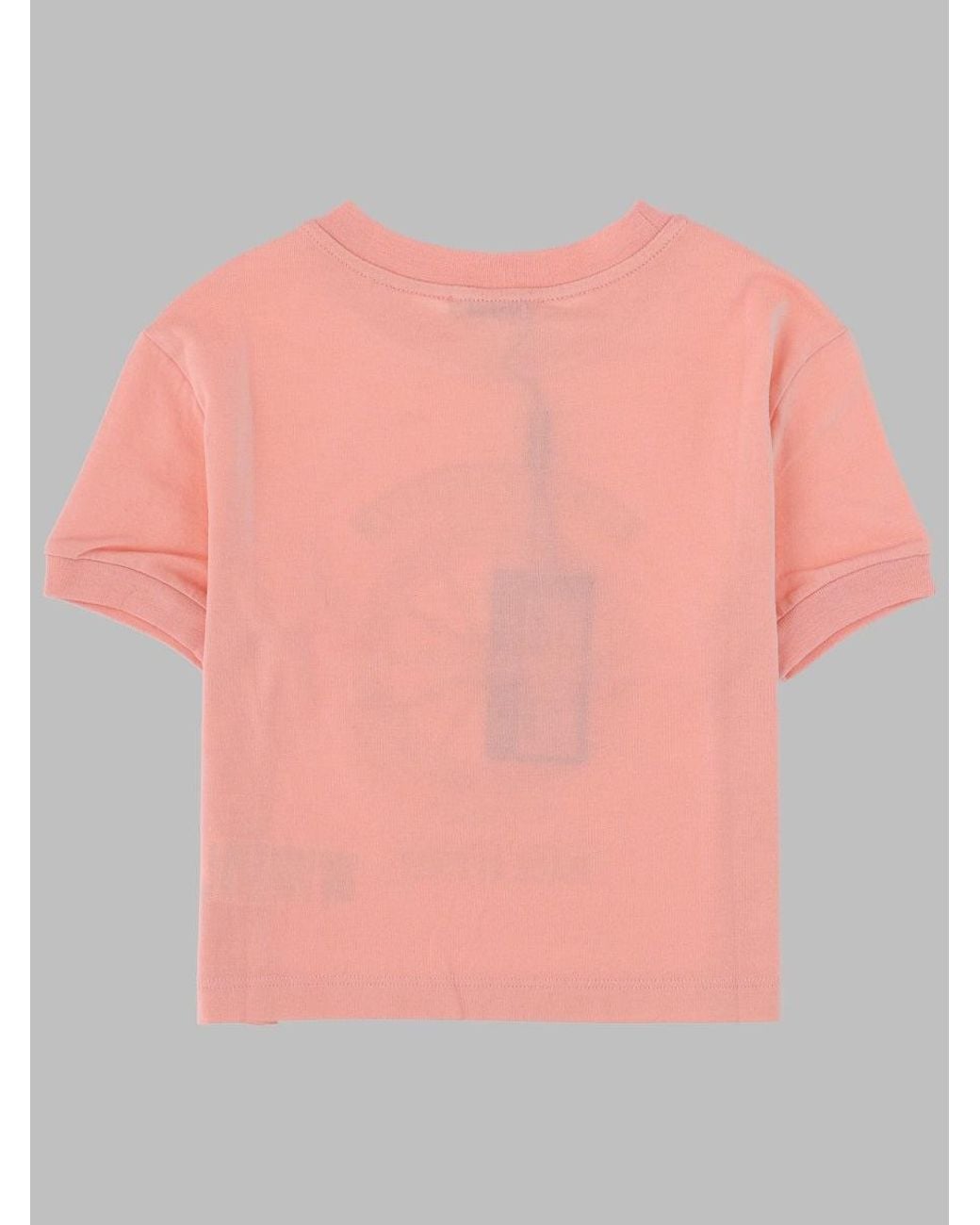 Dolce & Gabbana Pink T Shirt Manica Corta Con Stampa