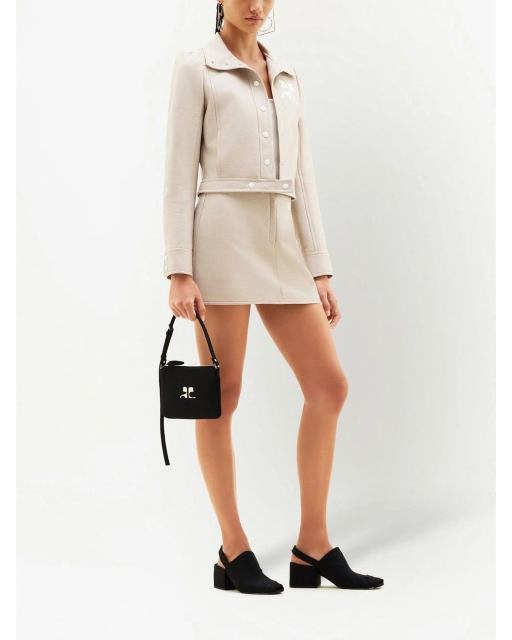 Courreges Natural Reedition Vinyl Mini Skirt