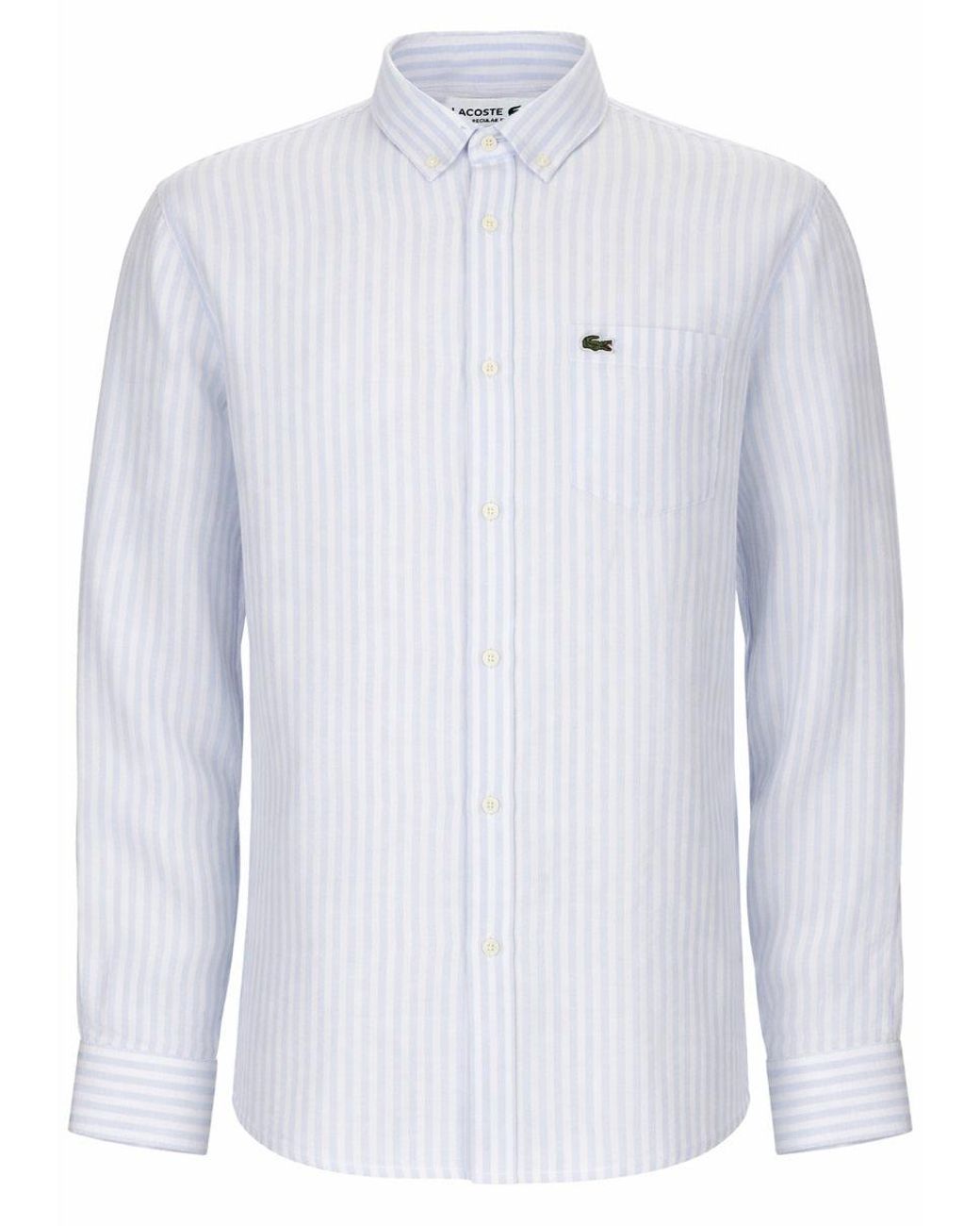 Lacoste White Camicia Con Logo for men