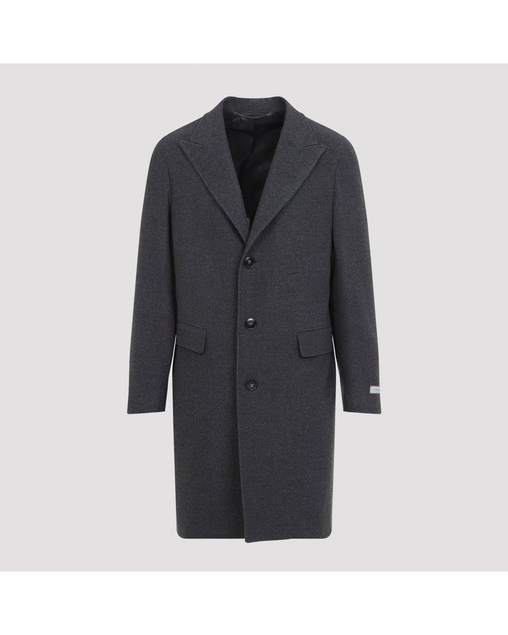 Canali Blue Wool Single-Breasted Overcoat for men