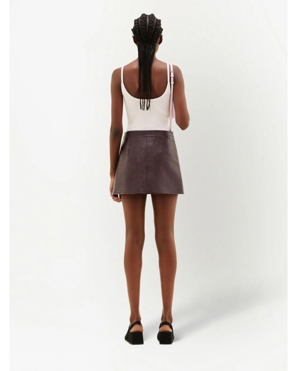Courreges Natural Reedition Vinyl Mini Skirt