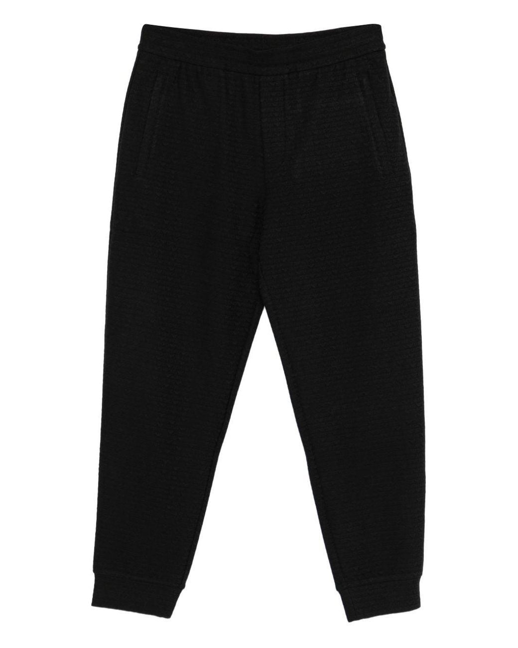 Emporio Armani Black Allover Logo Sweatpants