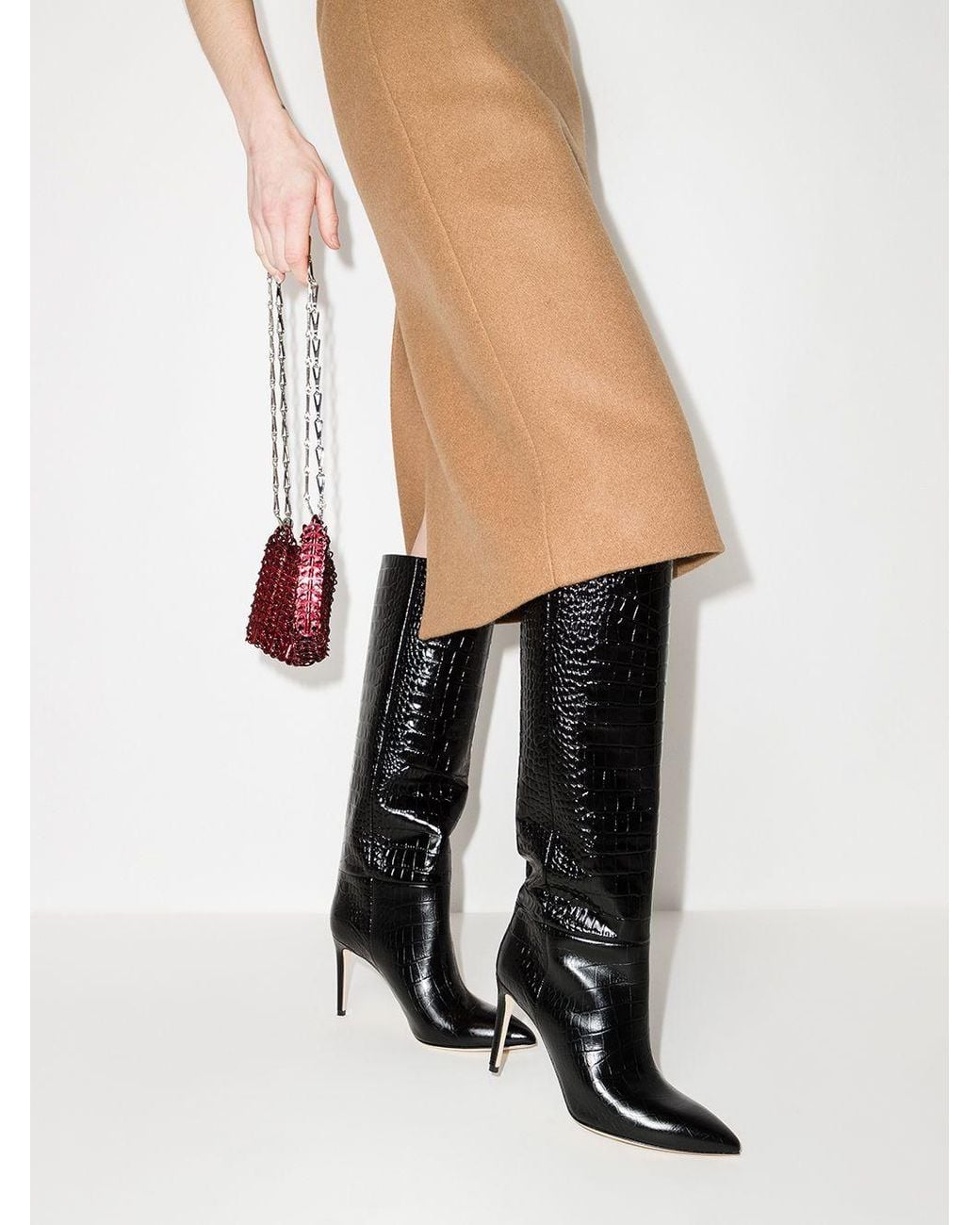 Paris Texas Black Stiletto Leather Boots