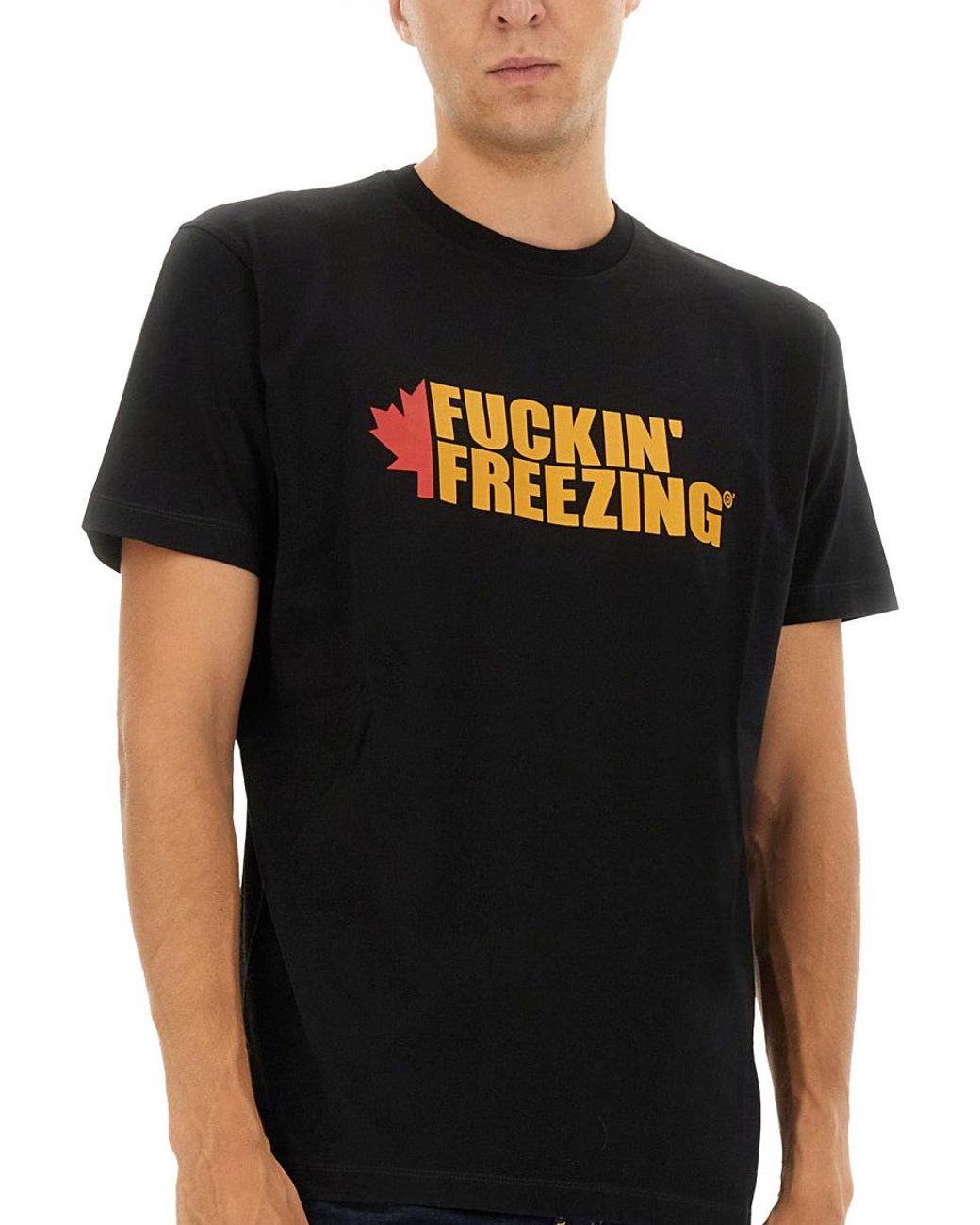 DSquared² Black T Shirt With Print