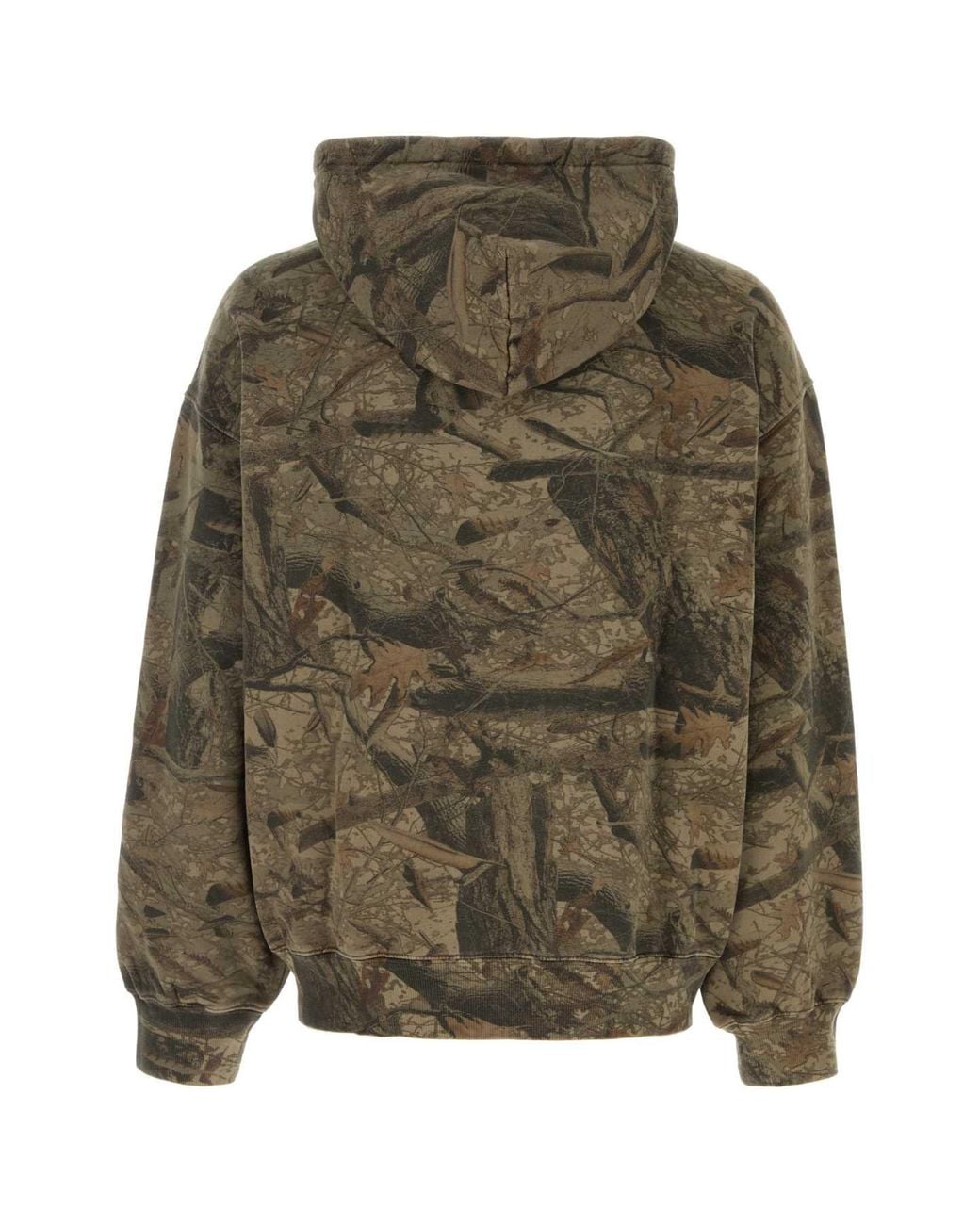 Carhartt Green Cotton Hooded Sweatshirt With Feather Tree Graphic for men