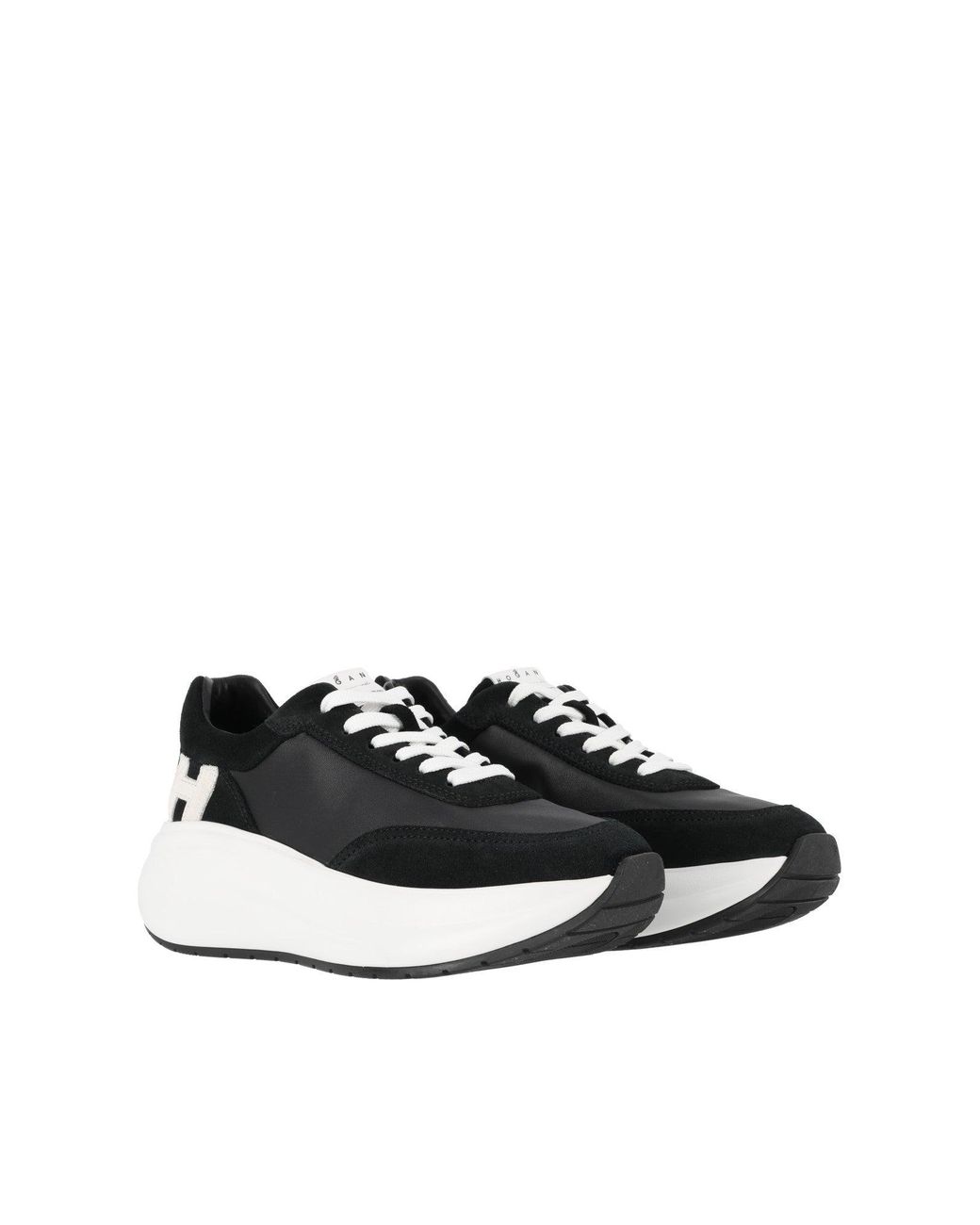 Hogan White H696 Smooth Textured Low-Top Sneakers