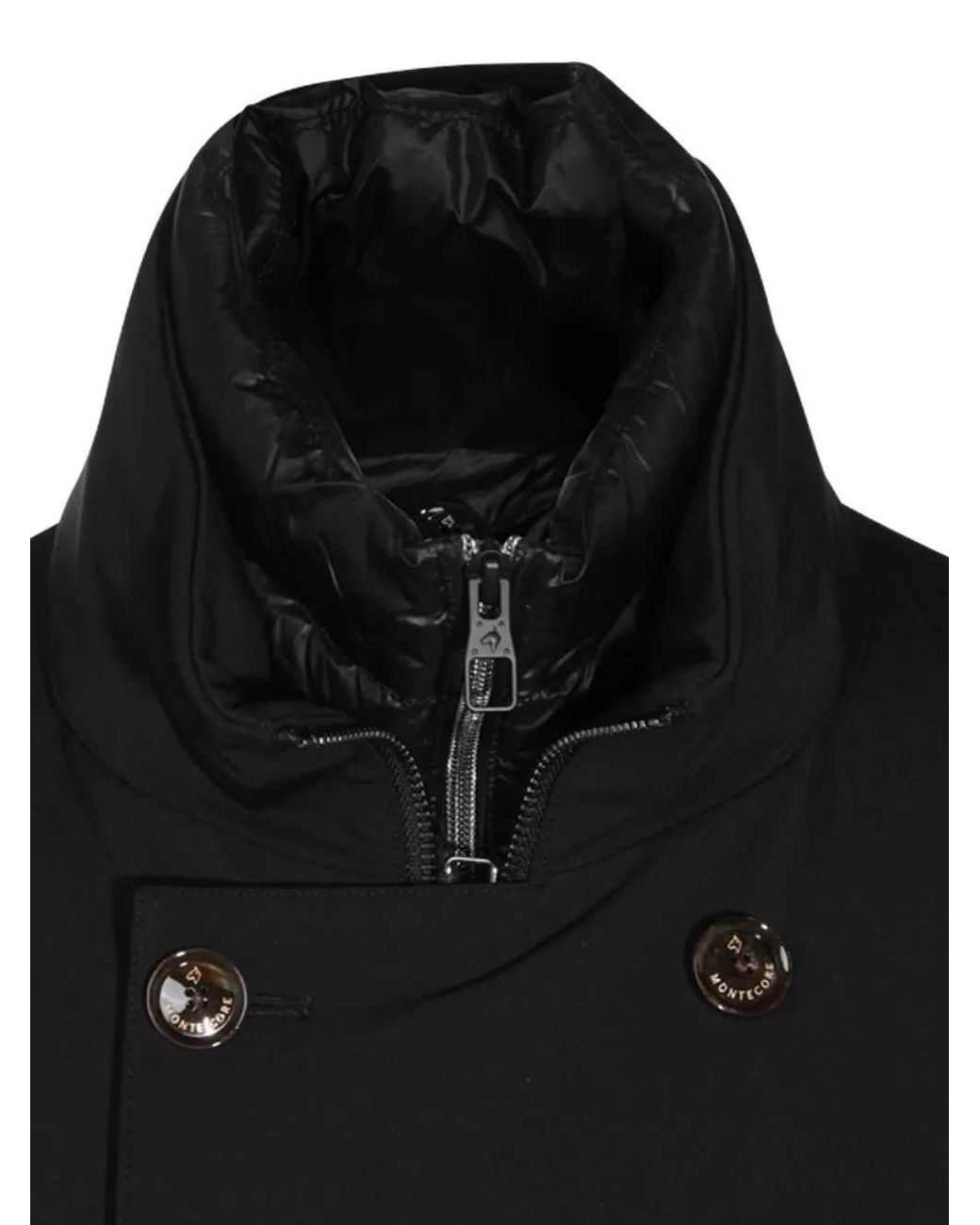 Montecore Black Double-Breasted High-Neck Coat