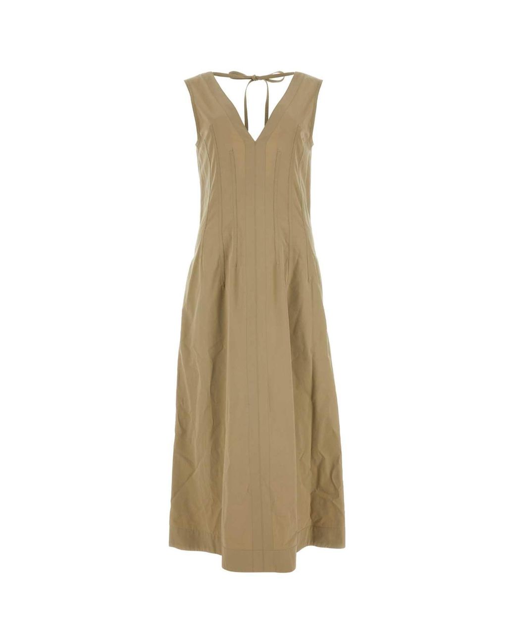 Bottega Veneta Natural Cappuccino Cotton Blend Dress